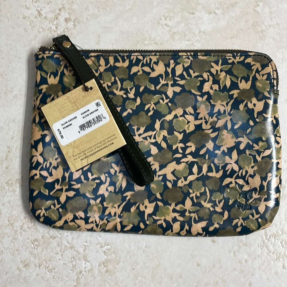 Leather Wristlet, Patricia Nash, Olive Groves